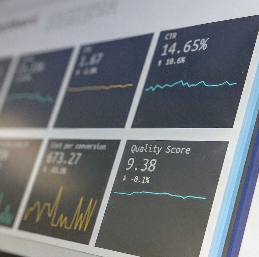 A laptop showing data from a digital marketing strategy
