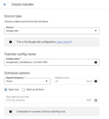Google Ads data transfer 1